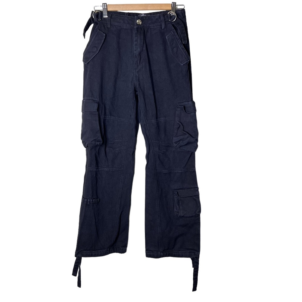 Maniere De Voir Black Utility Cargo Pants